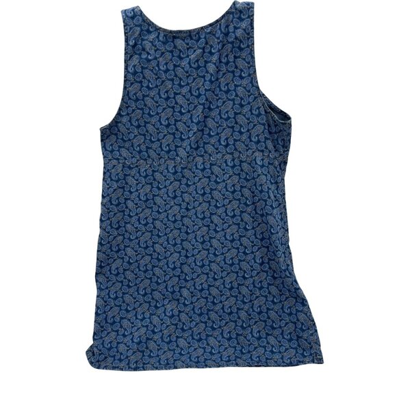 Liz Claiborne Liz Wear Vintage Jumper Chambray Dress Women's size Large Paisley - Picture 3 of 6